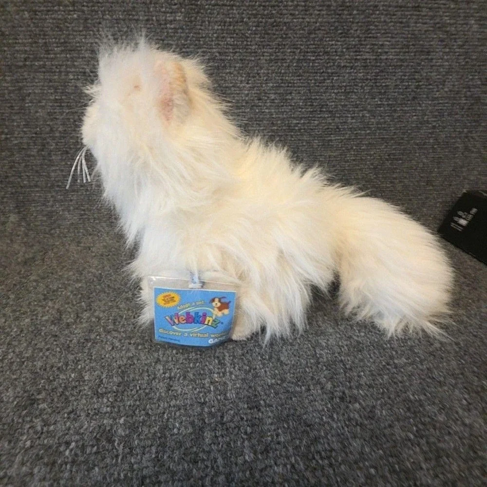 Webkinz GANZ Persian Cat Plush Small White Stuffed Animal Toy W/ Tag Code